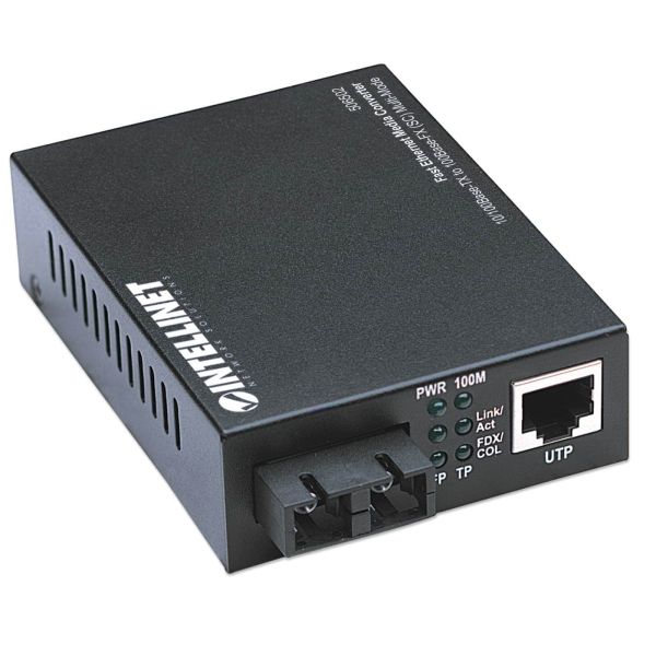 Intellinet 506502 netwerk media converter 100 Mbit/s 1310 nm Multimode Zwart (506502)