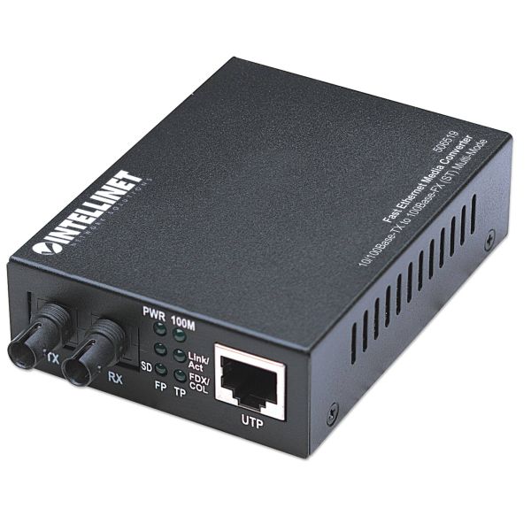 Intellinet 506519 netwerk media converter 100 Mbit/s 1310 nm Multimode Zwart (506519)