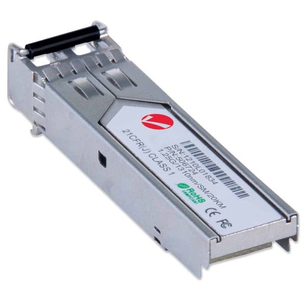 Intellinet Netwerk transceiver Gigabit SFP, 1000Base-LX (LC) single-mode, 20 km, 1310 nm, MSA-compatibel, equivalent aan Cisco GLC-LH-SM, 3 jaar garantie (506724)
