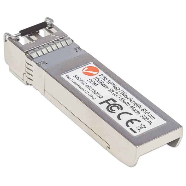 Intellinet Netwerk transceiver 10G SFP+, 10GBase-SR (LC) multi-mode, 300 m, 850 nm, MSA-compatibel, equivalent aan Cisco SFP-10G-SR, 3 jaar garantie (507462)