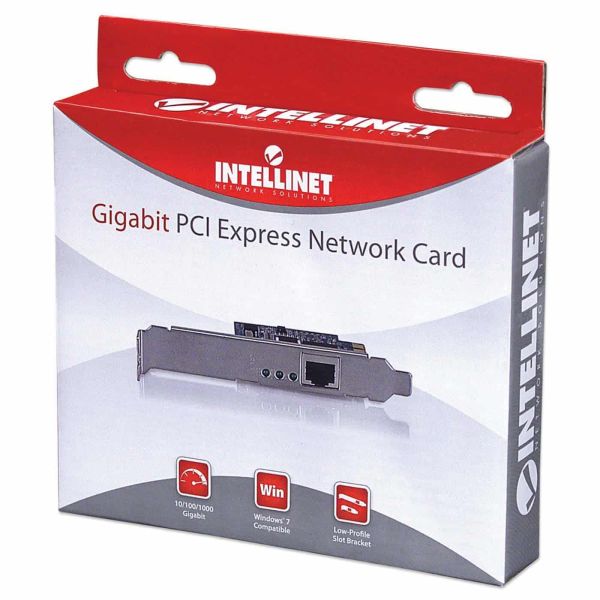 Intellinet Gigabit PCI Express netwerkkaart, 10/100/1000 Mbps, PCIe, RJ45 Ethernet, 3 jaar garantie (522533) Intellinet Gigabit PCI Express netwerkkaart, 10/100/1000 Mbps, PCIe, RJ45 Ethernet, 3 jaar garantie (522533)