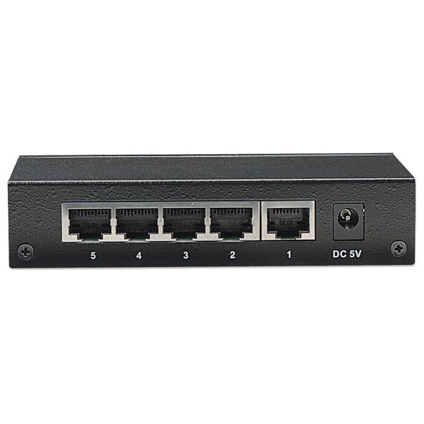 Intellinet 5-Port Fast Ethernet Office Switch Fast Ethernet (10/100) Zwart (523301)