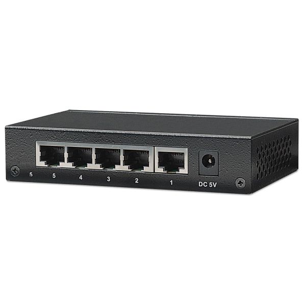 Intellinet 5-Port Fast Ethernet Office Switch Fast Ethernet (10/100) Zwart (523301) Intellinet 5-Port Fast Ethernet Office Switch Fast Ethernet (10/100) Zwart (523301)