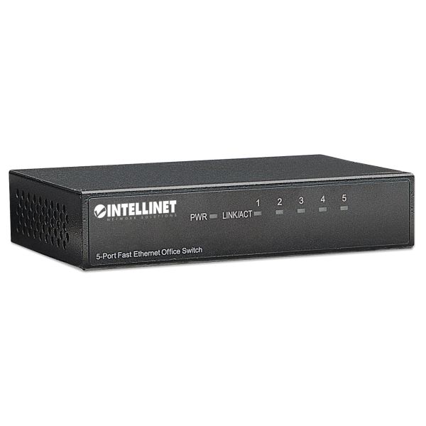 Intellinet 5-Port Fast Ethernet Office Switch Fast Ethernet (10/100) Zwart (523301) Intellinet 5-Port Fast Ethernet Office Switch Fast Ethernet (10/100) Zwart (523301)