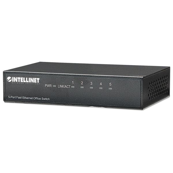 Intellinet 5-Port Fast Ethernet Office Switch Fast Ethernet (10/100) Zwart (523301)