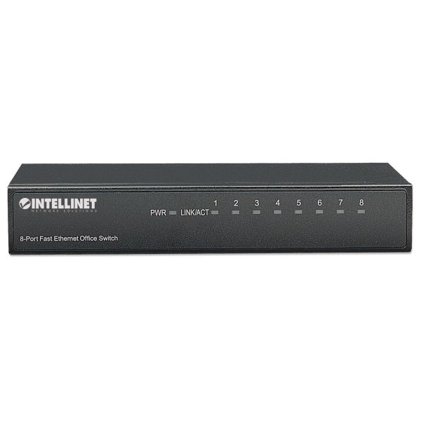 Intellinet 8-Port Fast Ethernet Office Switch Fast Ethernet (10/100) Zwart (523318)
