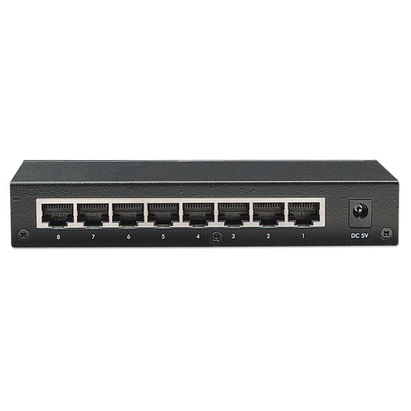 Intellinet 8-Port Fast Ethernet Office Switch Fast Ethernet (10/100) Zwart (523318)