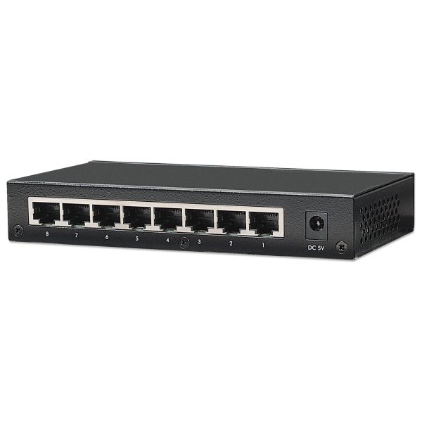 Intellinet 8-Port Fast Ethernet Office Switch Fast Ethernet (10/100) Zwart (523318)