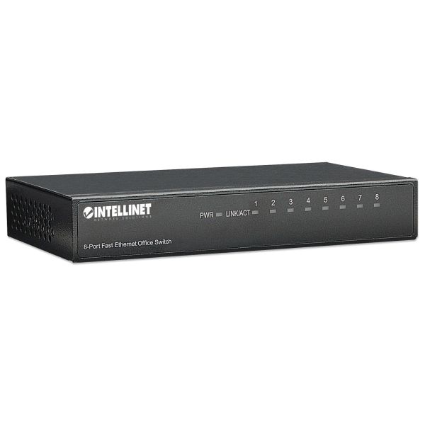 Intellinet 8-Port Fast Ethernet Office Switch Fast Ethernet (10/100) Zwart (523318)
