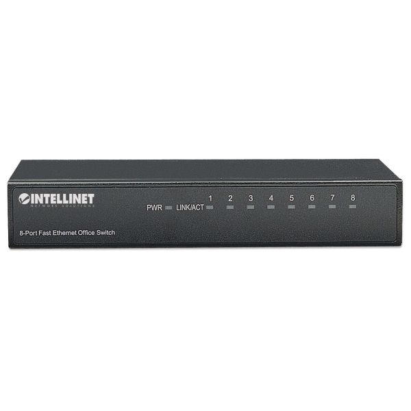 Intellinet 8-Port Fast Ethernet Office Switch Fast Ethernet (10/100) Zwart (523318)