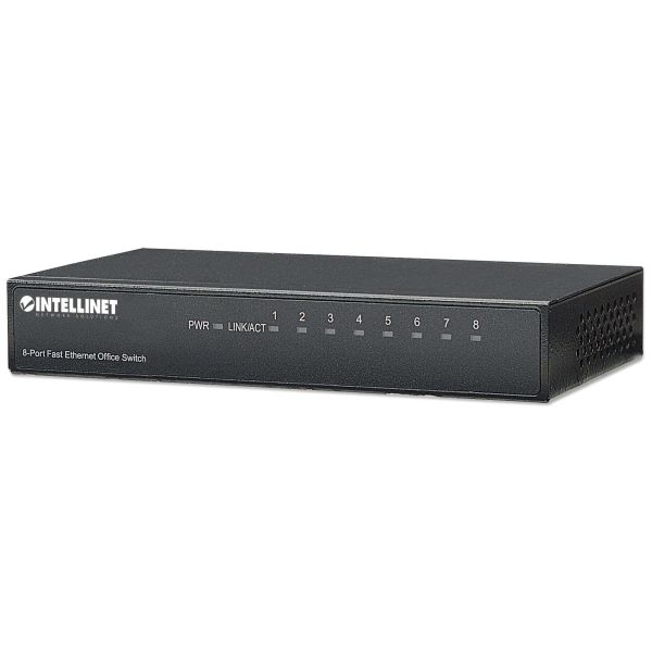 Intellinet 8-Port Fast Ethernet Office Switch Fast Ethernet (10/100) Zwart (523318)