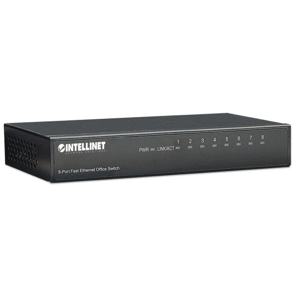 Intellinet 8-Port Fast Ethernet Office Switch Fast Ethernet (10/100) Zwart (523318)