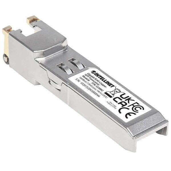 Intellinet Netwerk transceiver Gigabit SFP, 1000Base-T (RJ45), 100 m, MSA-compatibel, equivalent aan Cisco GLC-T, 3 jaar garantie (523882)