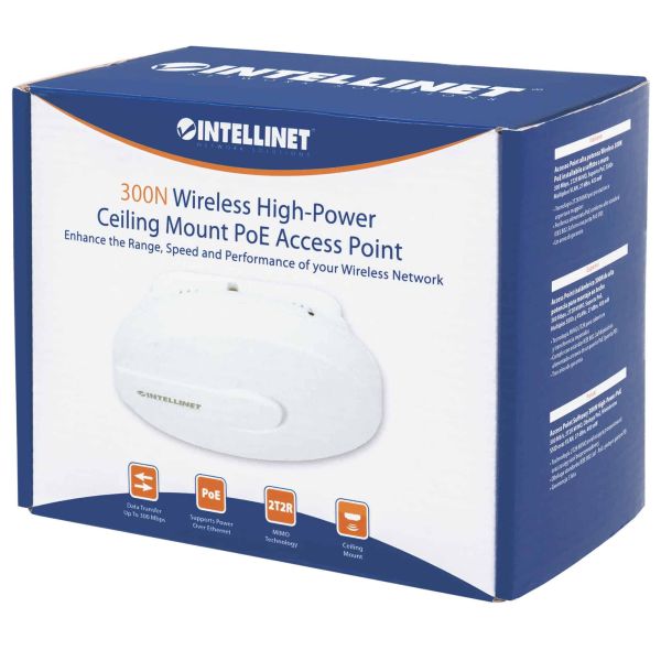 Intellinet 525800 draadloos toegangspunt (WAP) 100 Mbit/s Wit Power over Ethernet (PoE) (525800)
