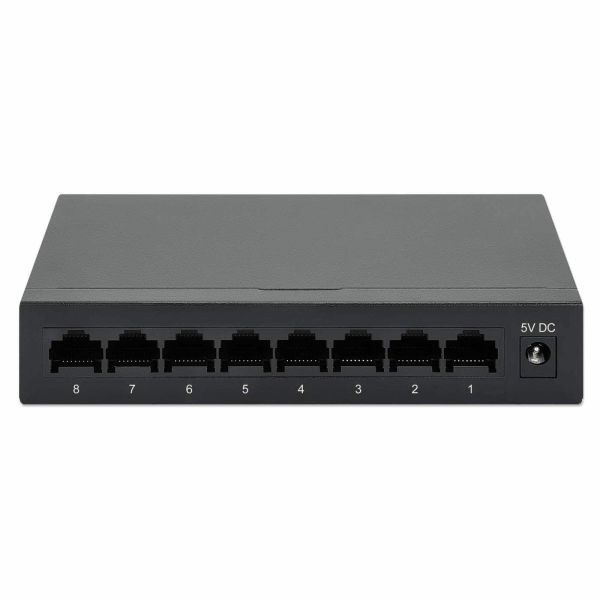 Intellinet 8-poorts Gigabit Ethernet netwerk switch, desktopuitvoering, metalen behuizing, IEEE 802.3az energiezuinig ethernet, 3 jaar garantie (530347)
