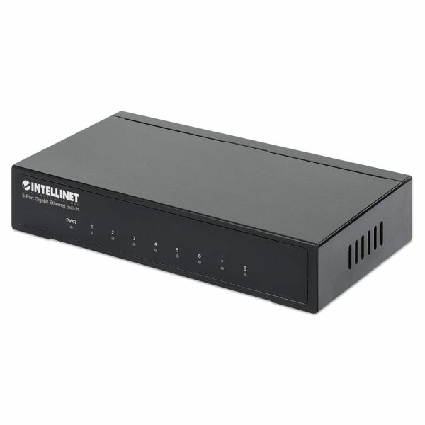 Intellinet 8-poorts Gigabit Ethernet netwerk switch, desktopuitvoering, metalen behuizing, IEEE 802.3az energiezuinig ethernet, 3 jaar garantie (530347)