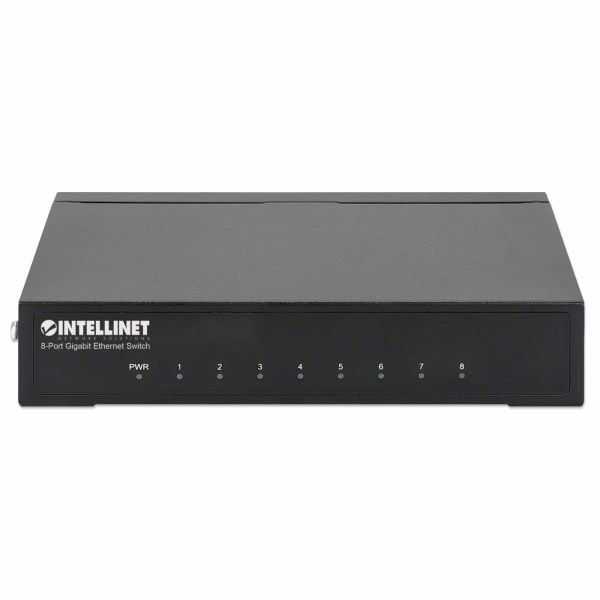 Intellinet 8-poorts Gigabit Ethernet netwerk switch, desktopuitvoering, metalen behuizing, IEEE 802.3az energiezuinig ethernet, 3 jaar garantie (530347)