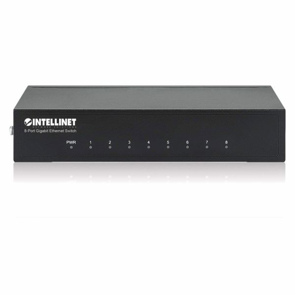 Intellinet 8-poorts Gigabit Ethernet netwerk switch, desktopuitvoering, metalen behuizing, IEEE 802.3az energiezuinig ethernet, 3 jaar garantie (530347)