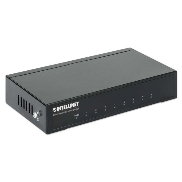 Intellinet 8-poorts Gigabit Ethernet netwerk switch, desktopuitvoering, metalen behuizing, IEEE 802.3az energiezuinig ethernet, 3 jaar garantie (530347)