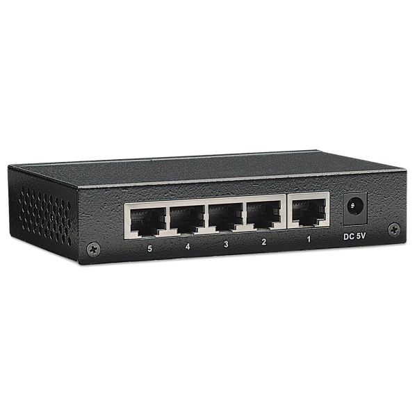 Intellinet 5-poorts Gigabit Ethernet netwerk switch, desktopuitvoering, metalen behuizing, IEEE 802.3az energiezuinig ethernet, 3 jaar garantie (530378)