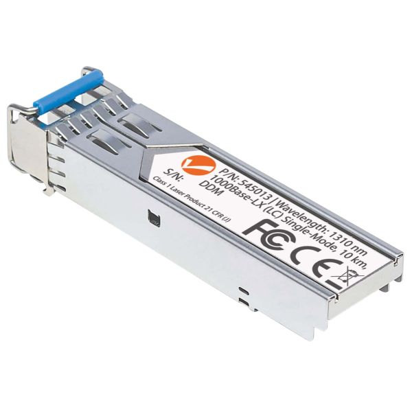 Intellinet Netwerk transceiver Gigabit SFP, 1000Base-LX (LC) single-mode, 10 km, 1310 nm, MSA-compatibel, equivalent aan Cisco GLC-LH-SM, 3 jaar garantie (545013)
