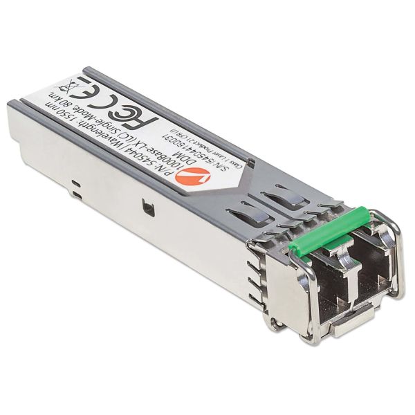 Intellinet Netwerk transceiver Gigabit SFP, 1000Base-LX (LC) single-mode, 80 km, 1550 nm, MSA-compatibel, equivalent aan Cisco GLC-ZX-SMD, 3 jaar garantie (545044) Intellinet Netwerk transceiver Gigabit SFP, 1000Base-LX (LC) single-mode, 80 km, 1550 nm, MSA-compatibel, equivalent aan Cisco GLC-ZX-SMD, 3 jaar garantie (545044)