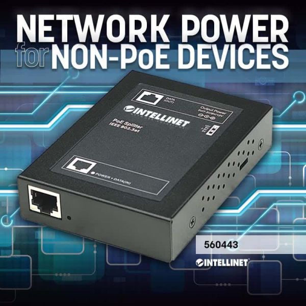 Intellinet 560443 network splitter Zwart Power over Ethernet (PoE) (560443)
