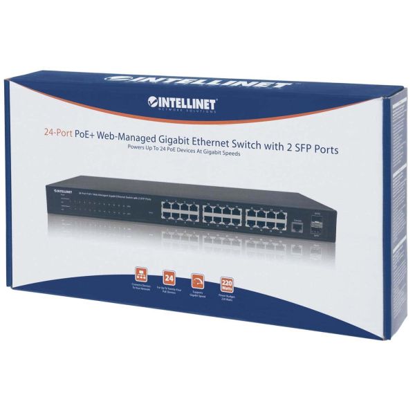 Intellinet 560559 netwerk-switch Managed Gigabit Ethernet (10/100/1000) Power over Ethernet (PoE) Zwart (560559)