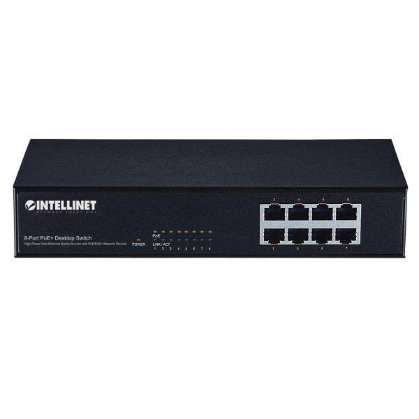 Intellinet 560764 netwerk-switch Fast Ethernet (10/100) Power over Ethernet (PoE) Zwart (560764)