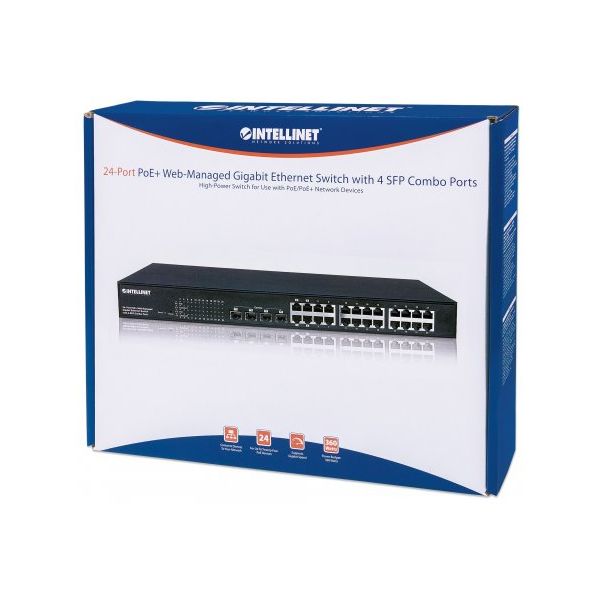 Intellinet 560900 netwerk-switch Managed L2 Gigabit Ethernet (10/100/1000) Power over Ethernet (PoE) 1U Zwart (560900)