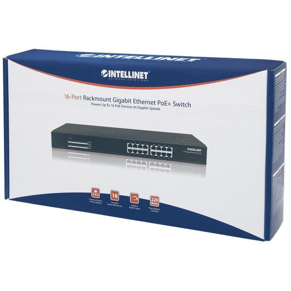 Intellinet 560993 netwerk-switch Unmanaged L2 Gigabit Ethernet (10/100/1000) Power over Ethernet (PoE) 1U Zwart (560993)