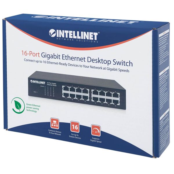 Intellinet 561068 netwerk-switch Unmanaged L2 Gigabit Ethernet (10/100/1000) 1U Zwart (561068)