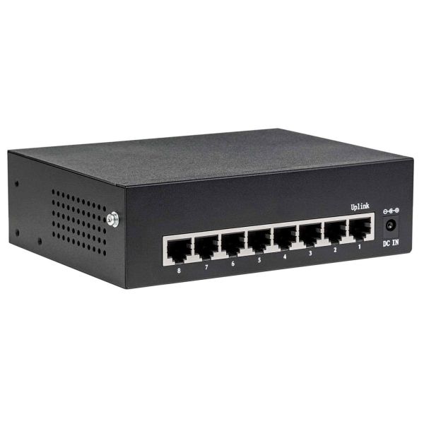 Intellinet 8-poorts Gigabit Ethernet PoE+ netwerk switch, IEEE 802.3at/af conform, 60 W PoE-budget, desktopuitvoering, 3 jaar garantie (561204)