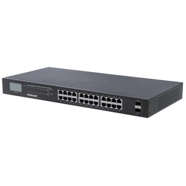 Intellinet 561242 netwerk-switch Unmanaged Gigabit Ethernet (10/100/1000) Power over Ethernet (PoE) 1U Zwart (561242)