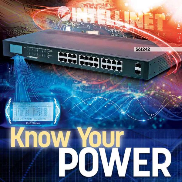 Intellinet 561242 netwerk-switch Unmanaged Gigabit Ethernet (10/100/1000) Power over Ethernet (PoE) 1U Zwart (561242)