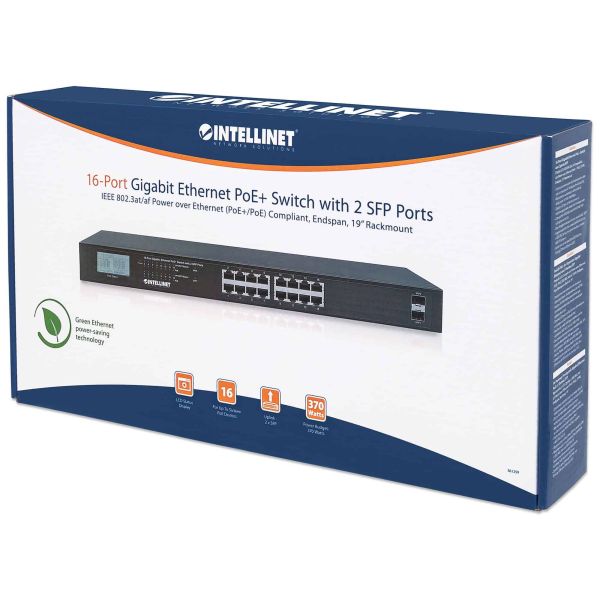 Intellinet 561259 netwerk-switch Unmanaged Gigabit Ethernet (10/100/1000) Power over Ethernet (PoE) Zwart (561259)