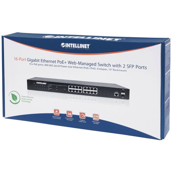 Intellinet 561341 netwerk-switch Managed L2+ Gigabit Ethernet (10/100/1000) Power over Ethernet (PoE) 1U Zwart (561341)