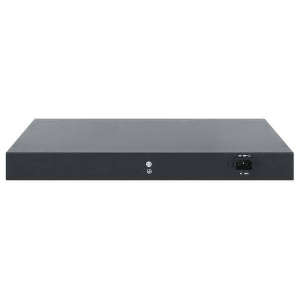 Intellinet 24-poorts Gigabit Ethernet PoE+ web-managed netwerk switch, 20x RJ45 + 4x combo RJ45/SFP, IEEE 802.3at/af conform, PoE-budget 370 W, VLANen QoS-ondersteuning, 19" rackmontage, 3 jaar garantie (561426)