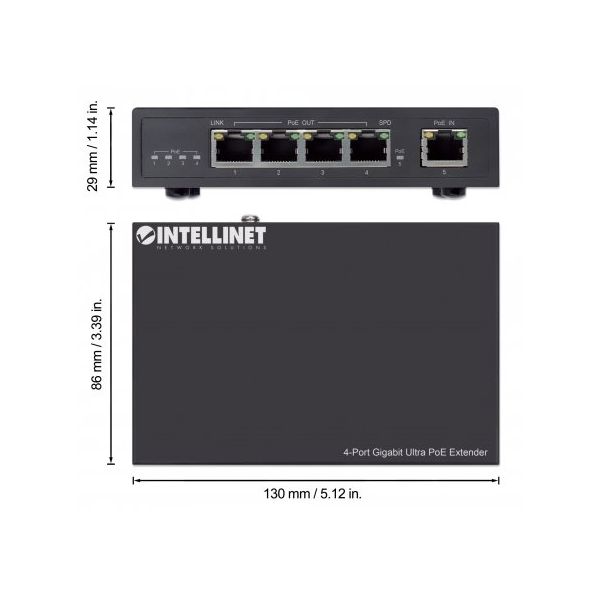 Intellinet 561617 netwerkextender Netwerkzender Zwart 10, 100, 1000 Mbit/s (561617)