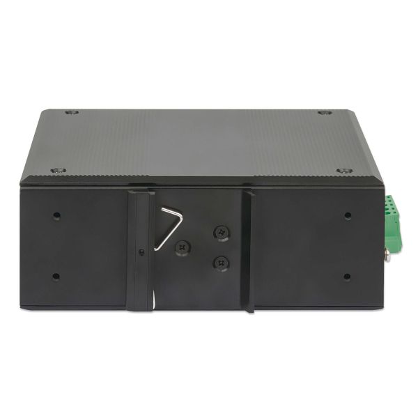 Intellinet 8-poorts industriële Gigabit PoE+ netwerk switch met PoE passthrough, 1x 95 W PD-ingang + 7x PSE-uitgang, 120 W budget, DIN-rail montage, robuuste metalen behuizing, 3 jaar garantie (561624)