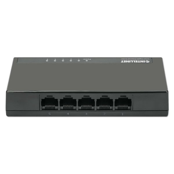 Intellinet 5-poorts Gigabit Ethernet netwerk switch, desktopuitvoering, kunststof behuizing, IEEE 802.3az energiezuinig ethernet, 3 jaar garantie (561747)