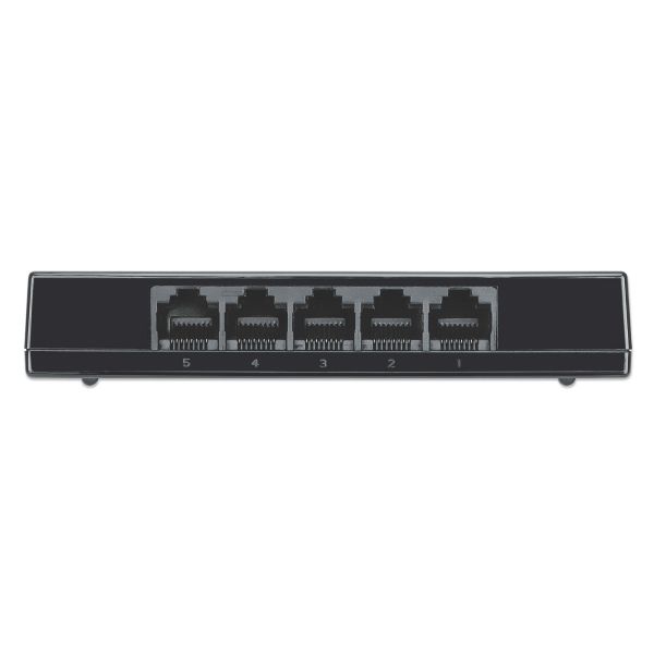 Intellinet 5-poorts Gigabit Ethernet netwerk switch, desktopuitvoering, kunststof behuizing, IEEE 802.3az energiezuinig ethernet, 3 jaar garantie (561747)