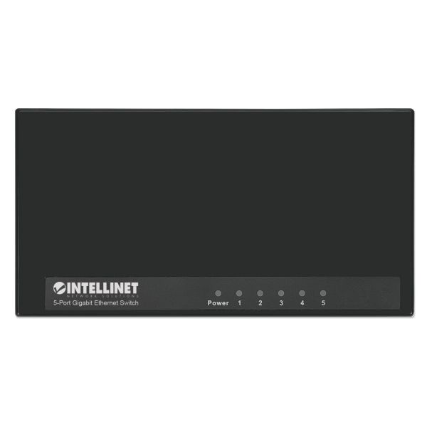 Intellinet 5-poorts Gigabit Ethernet netwerk switch, desktopuitvoering, kunststof behuizing, IEEE 802.3az energiezuinig ethernet, 3 jaar garantie (561747)