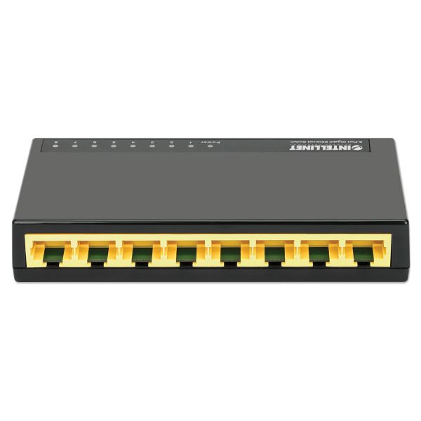 Intellinet 8-poorts Gigabit Ethernet netwerk switch, desktopuitvoering, kunststof behuizing, IEEE 802.3az energiezuinig ethernet, 3 jaar garantie (561754)