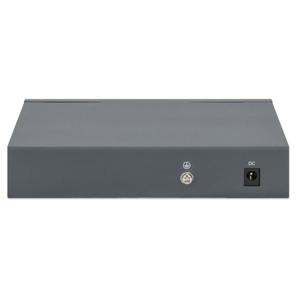 Intellinet 5-poorts Gigabit netwerk switch met PoE passthrough, 1x 95 W PD-ingang (802.3bt), 4x PSE PoE-uitgang, IEEE 802.3at/af conform, desktopof wandmontage, 3 jaar garantie (561808)