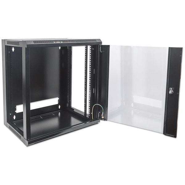 Intellinet 19" netwerkkast wandmontage (standaard), 9U, 450 mm diep, zwart, bouwpakket (flatpack), max. 60 kg, bruikbare diepte 270–350 mm, metalen & glazen deur, afneembare zijpanelen, montagemateriaal niet inbegrepen (711777) Intellinet 19" netwerkkast wandmontage (standaard), 9U, 450 mm diep, zwart, bouwpakket (flatpack), max. 60 kg, bruikbare diepte 270–350 mm, metalen & glazen deur, afneembare zijpanelen, montagemateriaal niet inbegrepen (711777)