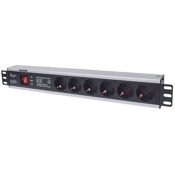 Intellinet 713962 energiedistributie 6 AC-uitgang(en) 1.5U Zwart (713962)
