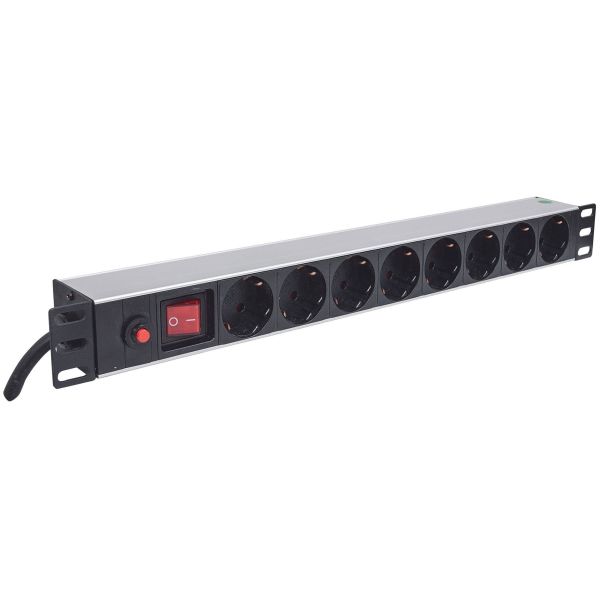 Intellinet 713986 energiedistributie 8 AC-uitgang(en) 1U Aluminium, Zwart (713986)
