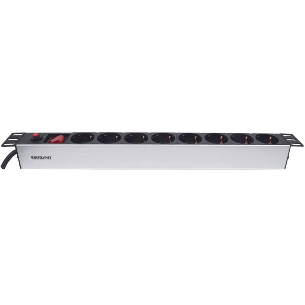 Intellinet 713986 energiedistributie 8 AC-uitgang(en) 1U Aluminium, Zwart (713986)