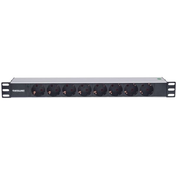 Intellinet 714037 energiedistributie 8 AC-uitgang(en) 1U Aluminium, Zwart (714037)